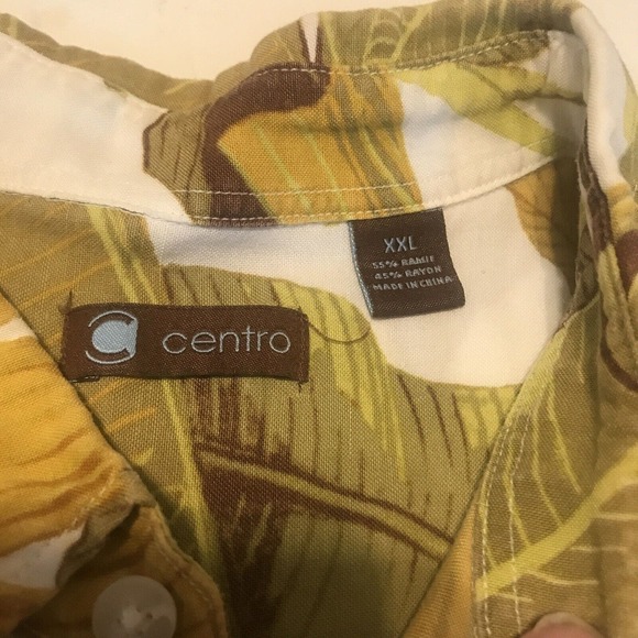 Centro Mens Shirt Size XXL Brown Hawaiian Short Sleeves 3954 - Picture 7 of 12